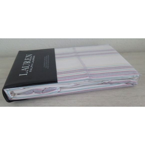 Lauren Ralph Lauren Set of 2 Claudia Stripe STANDARD Pillowcases $135+ - Picture 7 of 8